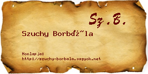 Szuchy Borbála névjegykártya